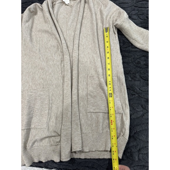 Women's Cyrus Lightweight Beige Viscose Open Cardigan Ribbed arms Size LG - Picture 6 of 9